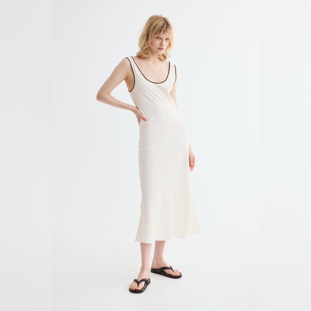 NWT H&M Linen-Blend Slip Dress